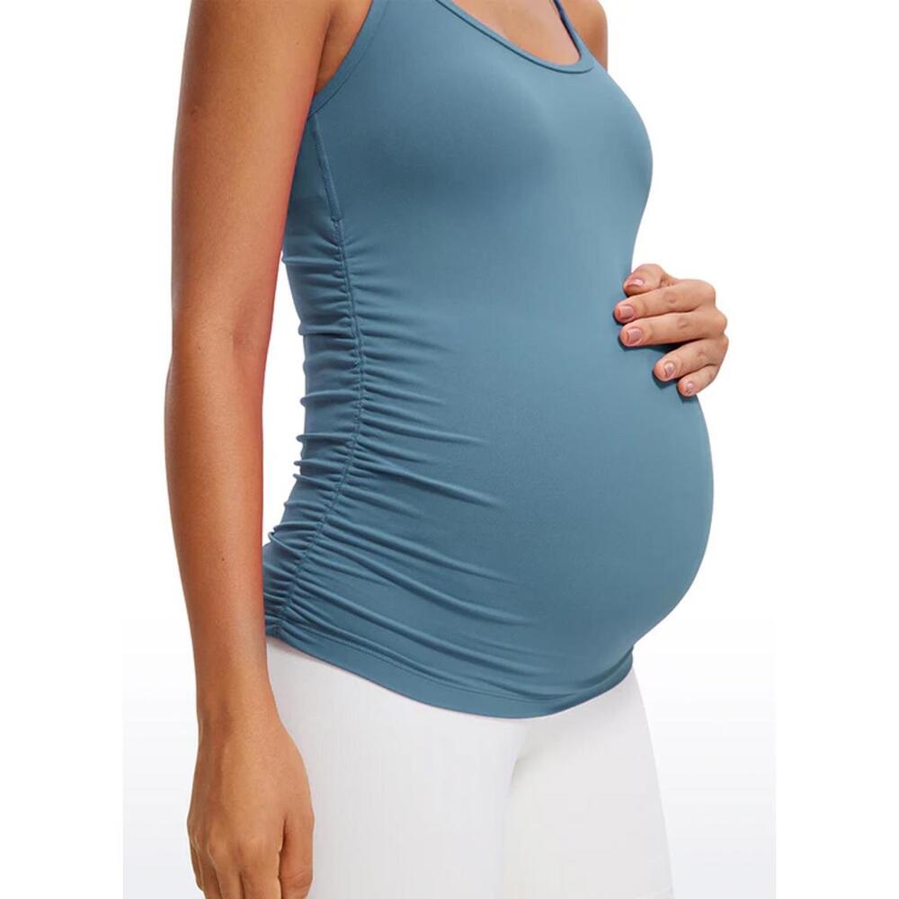 CRZ YOGA Maternity Tank Top in Slate Blue